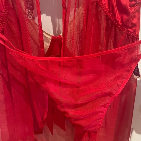 Adore Me Women's Besima Babydoll Lingerie Set True Red Women's 3X NWT - Picture 6 of 8